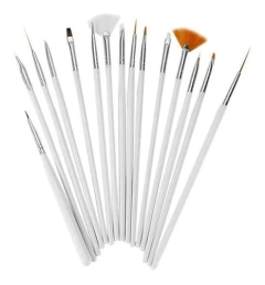 Set 15 Pinceles Nail Art Decoracion Uñas Esculpidas