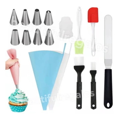 Kit Set Reposteria Manga 11 Pico Pincel Espátula Pastelaria