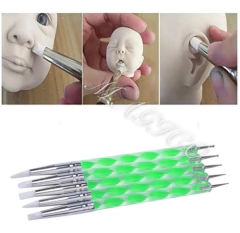 Set X5 Dotting Pincel De Silicona Mediano Modelado Esculpido - comprar online