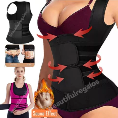 Faja Chaleco Doble Reductora Modeladora Adelgazante Térmica - comprar online