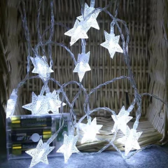 Luces Estrellas 20 Uds Guirnalda 3 Mts A Pilas Navidad - tienda online