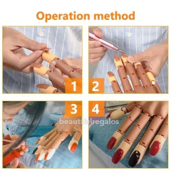 Mano De Practica Articulada Con Soporte Uñas Esculpidas - M&Q REGALOS