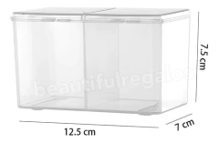 Organizador Porta Hisopos Wipes Manicuria 2 Divisiones Tapa - comprar online