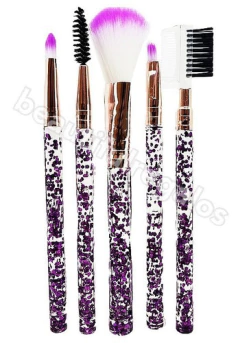 Set 5 Brochas De Maquillaje Pinceles Peine Cejas Rubor Ojos - M&Q REGALOS