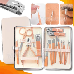 Set Manicura Pedicura City Girl Estuche 16 Piezas Eco Cuero