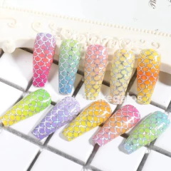 10 Papel Foil Cola De Sirena Escamas Para Decoración De Uñas - comprar online