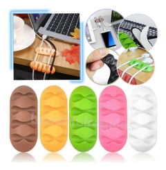X2 Organizador De Cables Con Adhesivo Separadores Silicona