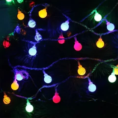 Luces Bolitas 28 Led Guirnalda Multicolor 5 Mts A Pilas en internet