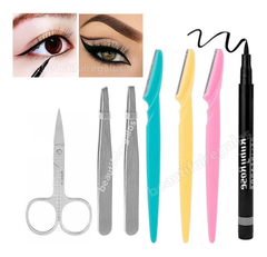 Kit Perfilador De Cejas + Delineador Ojos Pincita Tijerita
