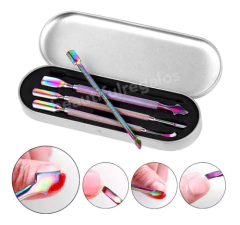 Kit De Repujador Acero Tornasolado Uñas Esculpidas Cutículas