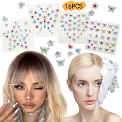 Strass Autoadhesivo X 16 Rostro Cuerpo Body Sticker Souvenir