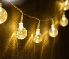 Luces Bolitas 28 Led Guirnalda Calida 5 Mts A Pilas Transpar - tienda online