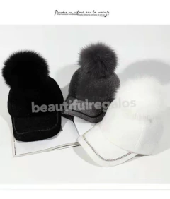 Gorro Clásico Mujer Pompón Abrigo Trucker Premium Invierno - comprar online