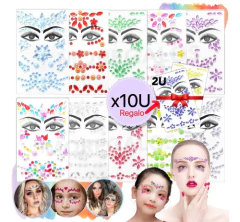 X12 Strass Autoadhesivas Gemas Rostro Cara Cuerpo Decoración