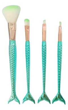 Set 4 Brochas Maquillaje Profesional Pinceles Cola Sirena - tienda online