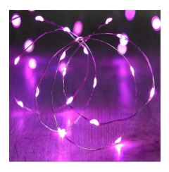 Guirnalda Hilo Alambre X10 Cobre Microled Roja Pilas 3mts