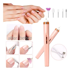 Set Torno Uñas Recargable Usb Con Fresas Manicuria Pedicura - comprar online
