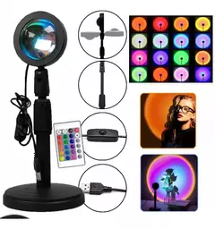 Lampara Proyector Atardecer Rgb 16 Colores Usb Sunset Led