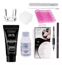 Kit Completo Uñas Polygel Capsulas Solución Wippes Lima