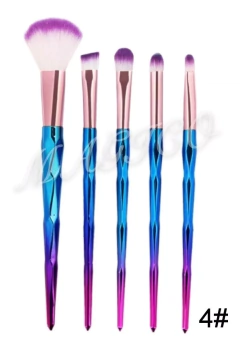 Set 5 Brochas Suaves Mango Tornasolado Degrade Maquillaje - M&Q REGALOS