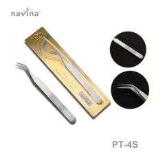 Pinzas Navina Curva Y Recta Para Extensión De Pestañas - M&Q REGALOS