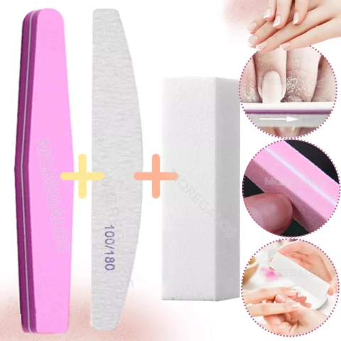 Combo X3 Lima Sponge Lima Bloque Manicura Uñas Esculpidas