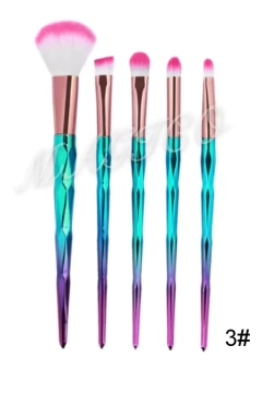 Set 5 Brochas Suaves Mango Tornasolado Degrade Maquillaje - comprar online