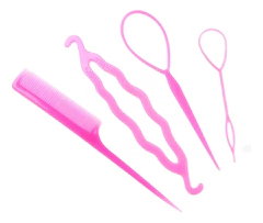 Set 4 Piezas Para Peinados Trenzas Horquillas Peine