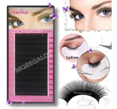 Navina Extensiones Pestañas Seda Peloxpelo Oferta! Rosa!
