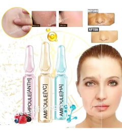 X10 Ampollas Para Cara Acido Hialurónico Vitamina C Antiage