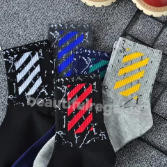 X5 Pares Medias Largas Diseño Estampado Street Hip Hop - tienda online