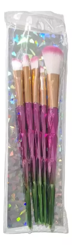 Imagen de Set 5 Brochas Suaves Mango Tornasolado Degrade Maquillaje