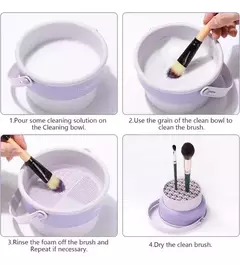 Limpiador De Brochas De Maquillaje Plegable Silicona Secador - comprar online