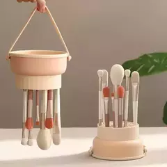 Limpiador De Brochas De Maquillaje Plegable Silicona Secador - tienda online