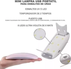 Mini Cabina Sun 6w Led Uv + Torno Uñas Manicuria Pila Fresas - M&Q REGALOS