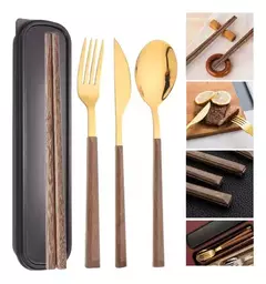 Juego X5 Cuchara Tenedor Cuchillo Palitos Chinos P/ Sushi