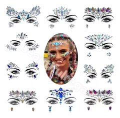 X3 Strass Stickers Cristales Autoadhesivos Faciales Tatto