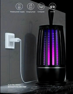 Imagen de Lámpara Mata Moscas Mosquitos Luz Uv Led Usb Recargable