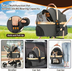 Cochecito Para Mascotas Con 4 Ruedas Transportadora De Viaje en internet