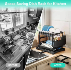 Escurridor De Platos 2 Niveles Porta Utensilios Con Drenaje en internet