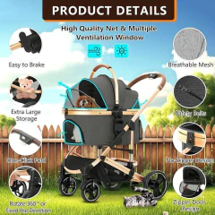 Cochecito Para Mascotas Con 4 Ruedas Transportadora De Viaje - comprar online