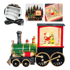 Adorno Con Luz Sonido Forma Tren Navideño Luvina Pilas Usb