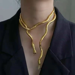 Imagen de Accesorio Multiuso Serpiente Dorado Plateado Pulsera Collar