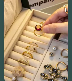 Alhajero Cofre Organizador De Joyas Aros Anillos 2 Cajones - M&Q REGALOS