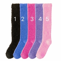 Par De Medias 3/4 Invierno Hasta Rodilla Peluche Frio Liso - comprar online