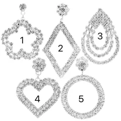 Aros De Strass Colgantes Fiesta Largos Elegantes Finos Mujer - comprar online