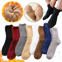 Par De Medias Peluda Hombre Peluche Abrigada Invierno Frio