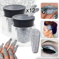 Glitter Purpurina Polvo Uñas Ojos Cara×12u Colores Surtidos - comprar online