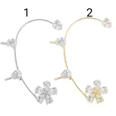 Aro Solitario Sin Perforación Flor Piedras Trepador Mujer - comprar online