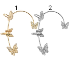 Aro Solitario Sin Perforación Mariposas Stras Trepador Mujer - comprar online